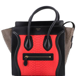Celine Micro Luggage Bag Python and Leather
